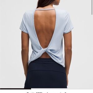 Twist-Back Soft Ribbed Short-Sleeve Top